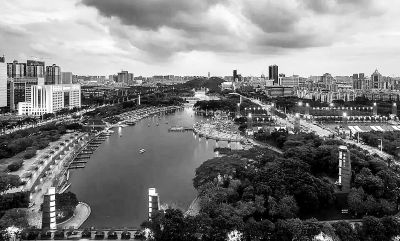 廣東金融高新區(qū)坐落在美麗的佛山南海千燈湖。廣東金融高新區(qū)供圖