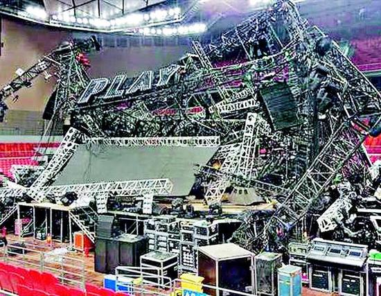 蔡依林世界巡回演唱會(huì)南寧站舞臺(tái)事故現(xiàn)場(chǎng)