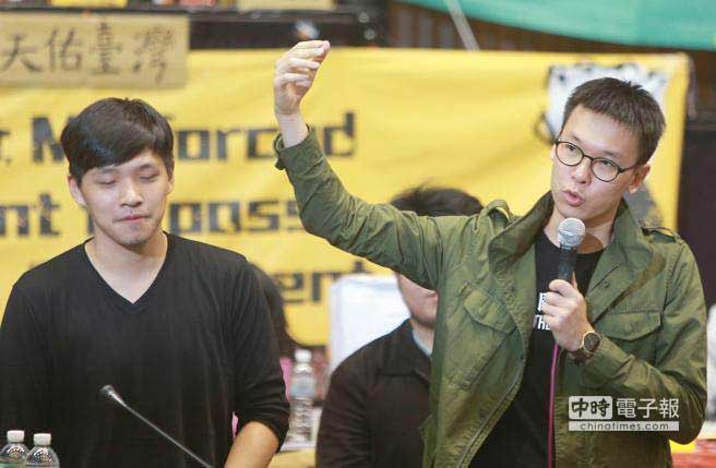 臺灣太陽花學運學生領(lǐng)袖陳為廷與林飛帆 臺灣太陽花學運學生領(lǐng)袖陳為廷與林飛帆