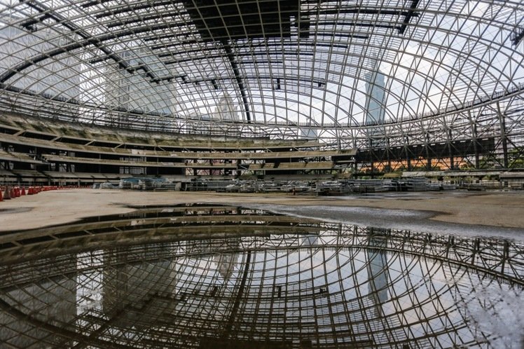 大巨蛋遭臺(tái)北市府勒令停工已超過一年 大巨蛋遭臺(tái)北市府勒令停工已超過一年