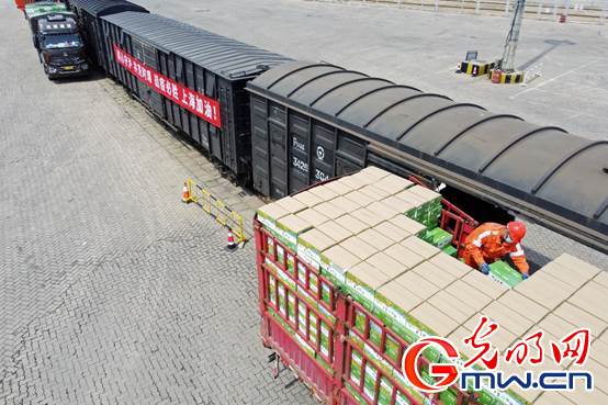 【組圖】“守滬者聯(lián)盟”丨山東煙臺:公路轉鐵路 100噸蘋果馳援上海