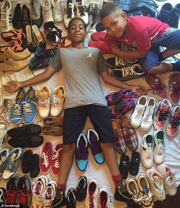 美13歲愛心男孩為貧困兒童募捐新鞋 美13歲愛心男孩為貧困兒童募捐新鞋