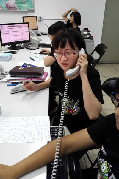 臺灣學生潘平安在工作中 臺灣學生潘平安在工作中